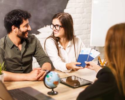 Couple at Immigration Consultancy- Skybird International
