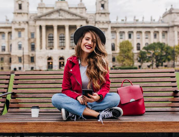 Girl at College After Class